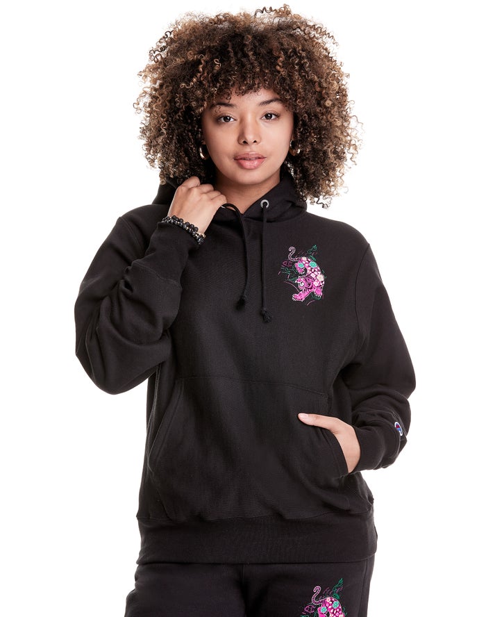 Champion Hoodie Dames - Zwart - Reverse Weave Year Of The Tiger ( 724136-VSL )